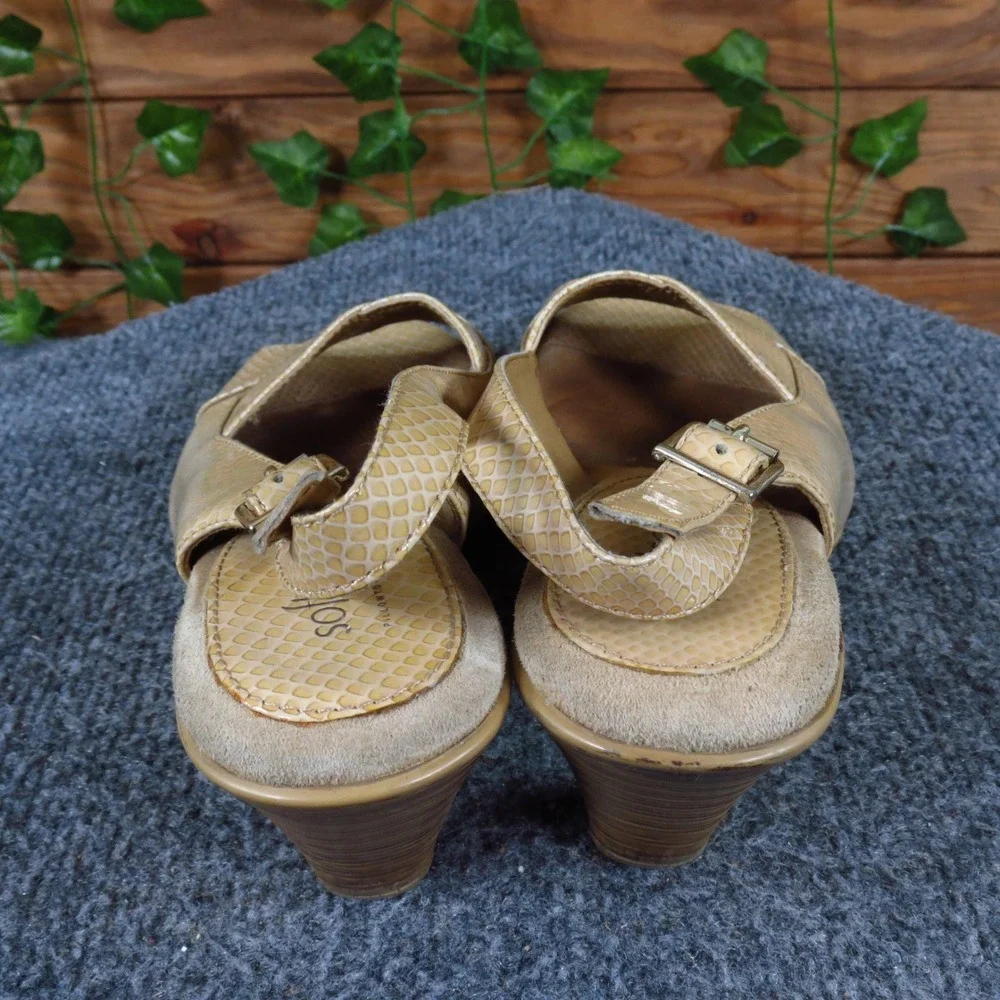 Softspots 7326612 Women Heel 6 Wide Dress Shoes Cream Snakeskin‎ Patent Leather